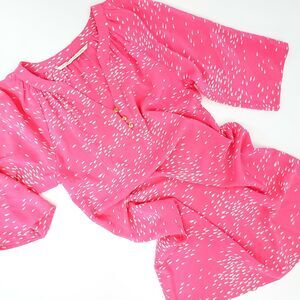 Twelfth Street by Cynthia Vincent Fish Patterns Silk Dress Size Small Pink White